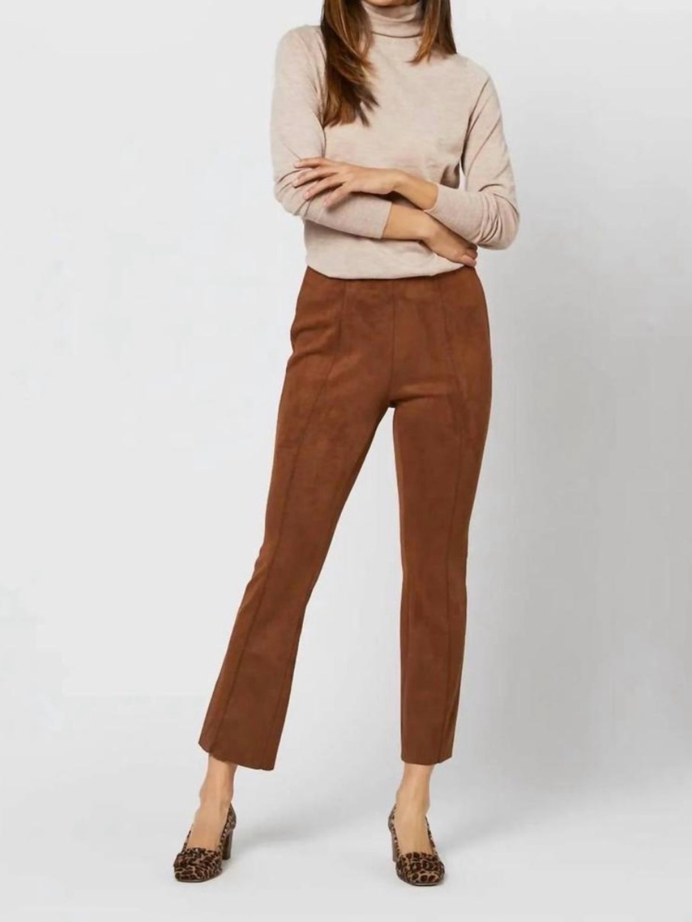 Ann Mashburn Faye Flare Cropped Pull-On Pants Ponte Knit Kick Flare XS - Picture 2 of 10